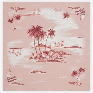 🌺 NWT Maison Kitsuné Island Hawaiian Print Cotton Scarf – Milk Shake